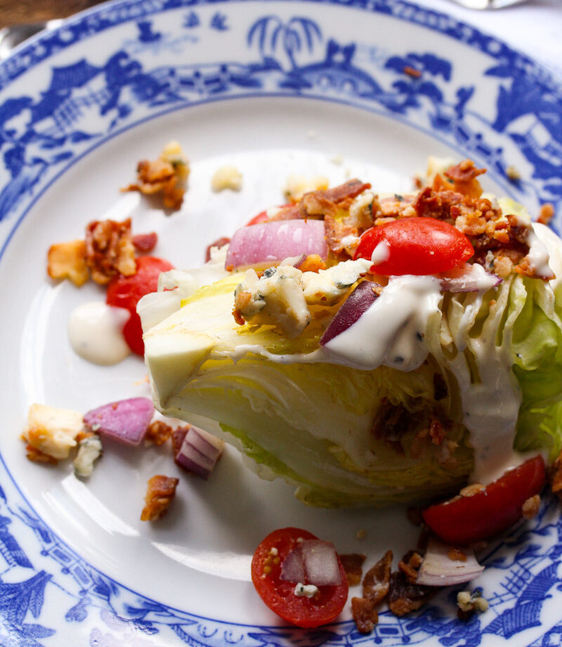 Wedge salad with no mayo blue cheese dressing