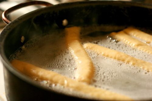Boiling Pretzel Rods