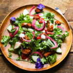 Air fryer chicken shawarma salad