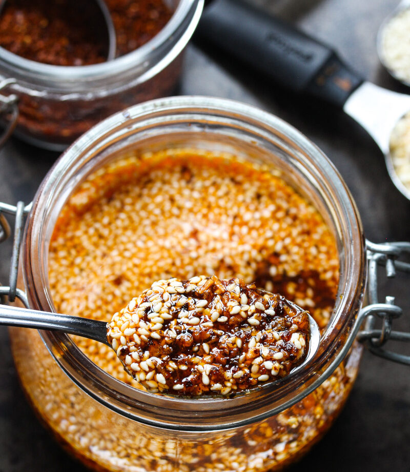Easy and Insanely Delicious Chili Crisp on Shishito Peppers
