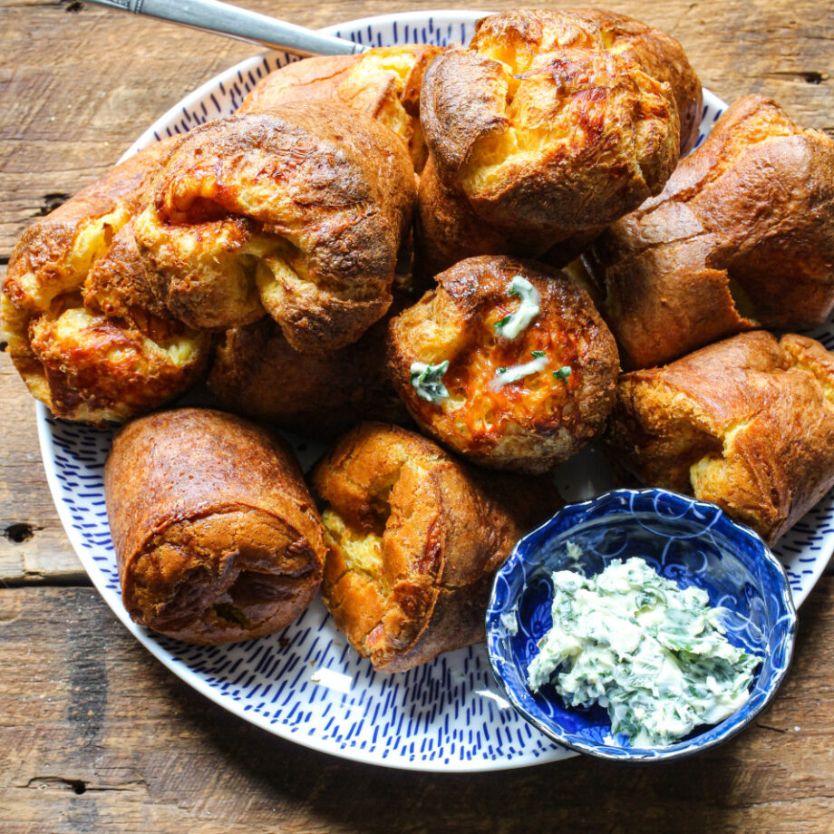 Double batch cheddar and dill popovers