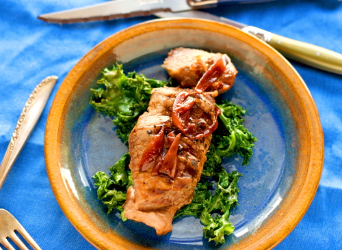 Lemon Pepper Steak with Red Wine Shallot Sauce