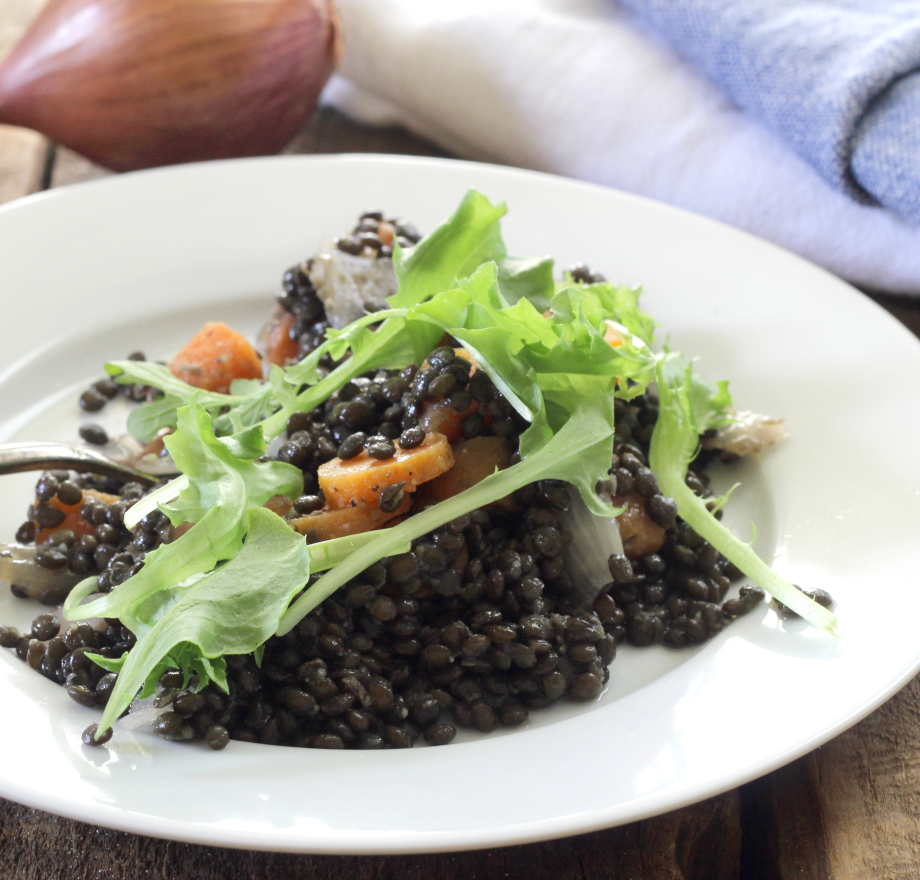 Beluga Black Lentil Salad with Roasted Vegetables