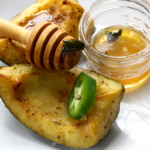 Salted jalapeno honey on roasted acorn squash