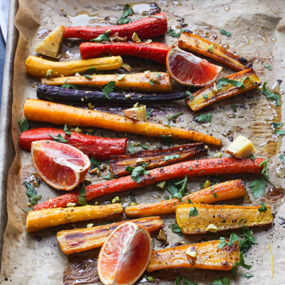 Blood orange ginger carrots