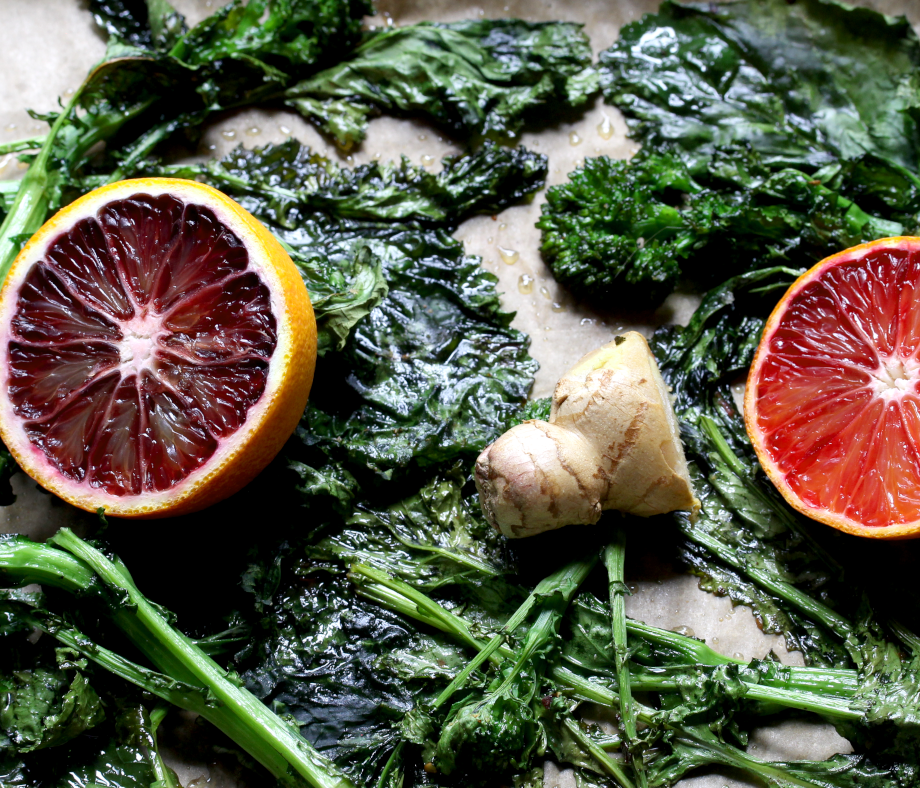 Blood orange ginger broccolini