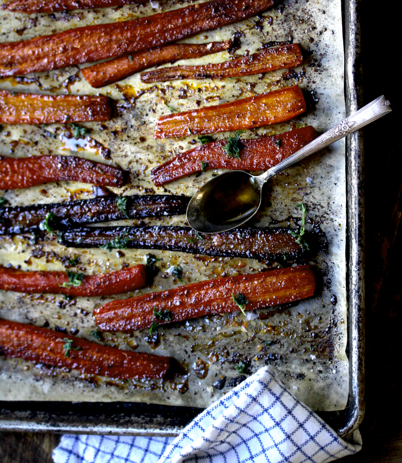 Sweet and Spicy Maple Chili Rainbow Carrots