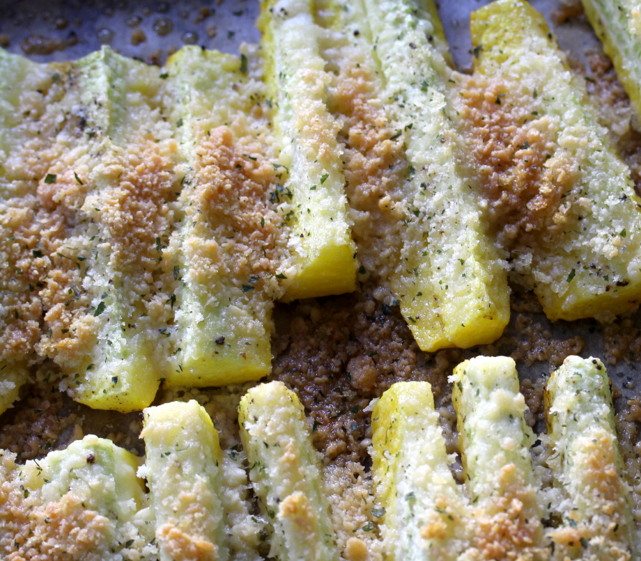Parmesan panko yellow zucchini
