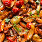 Sheet pan chicken and vegetable fajitas